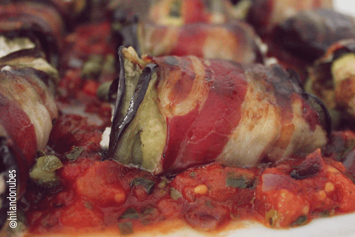 entrehuesosdecereza rollito de berenjena y queso