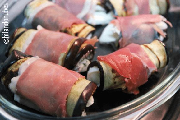 entrehuesosdecereza rollito de berenjena y queso